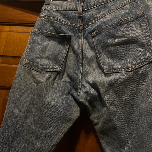 Balenciaga Faded Bleached Logo Straight Leg / Boyfriend Jeans - Picture 5 of 7